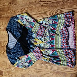 Empire Waist Patterned Kaleidescope Rainbow Colorful Maternity Wear Cozy